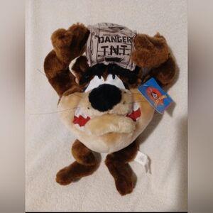 Vintage Looney tunes taz carrying danger T.N.T. plush